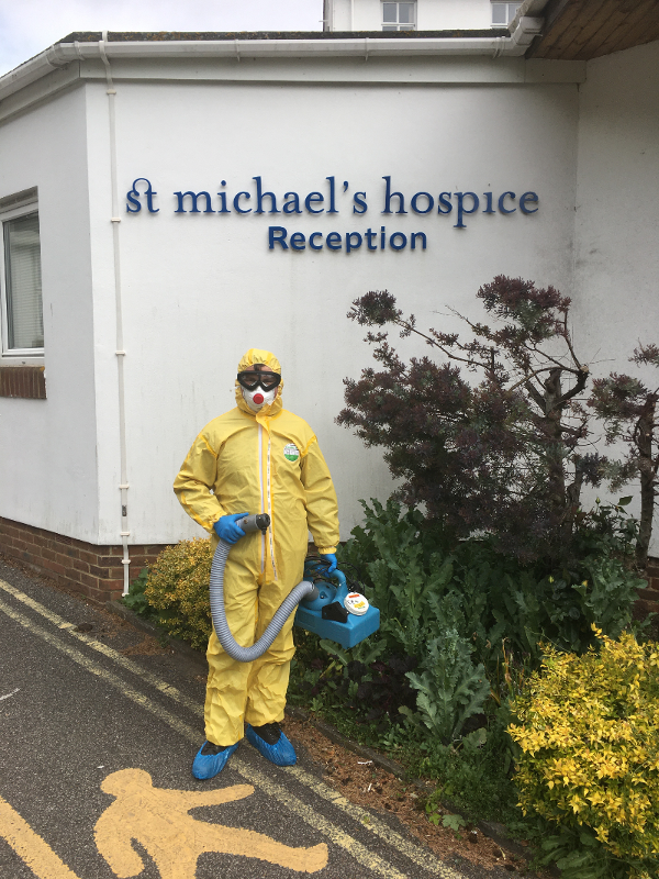 Fogging sanitisation in action at St.Michael's hospice