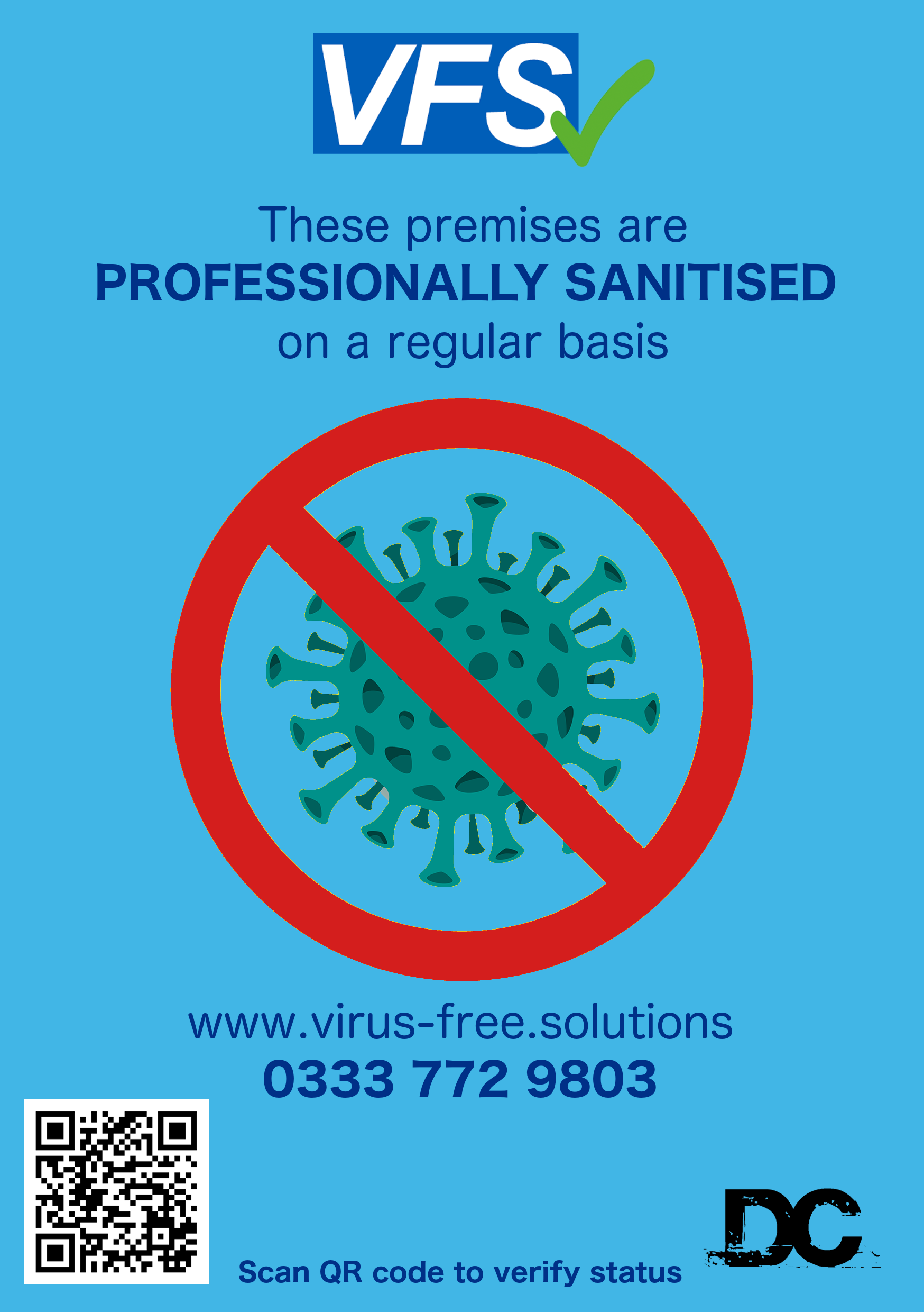 Virus-Free Solutions premises sticker